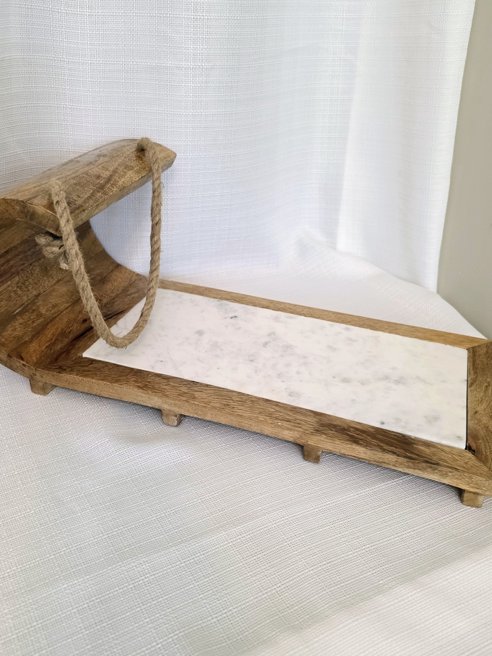 Wood Tobaggan Cutting Board Charcuterie Tray Granite Winter App Serving Sleigh
